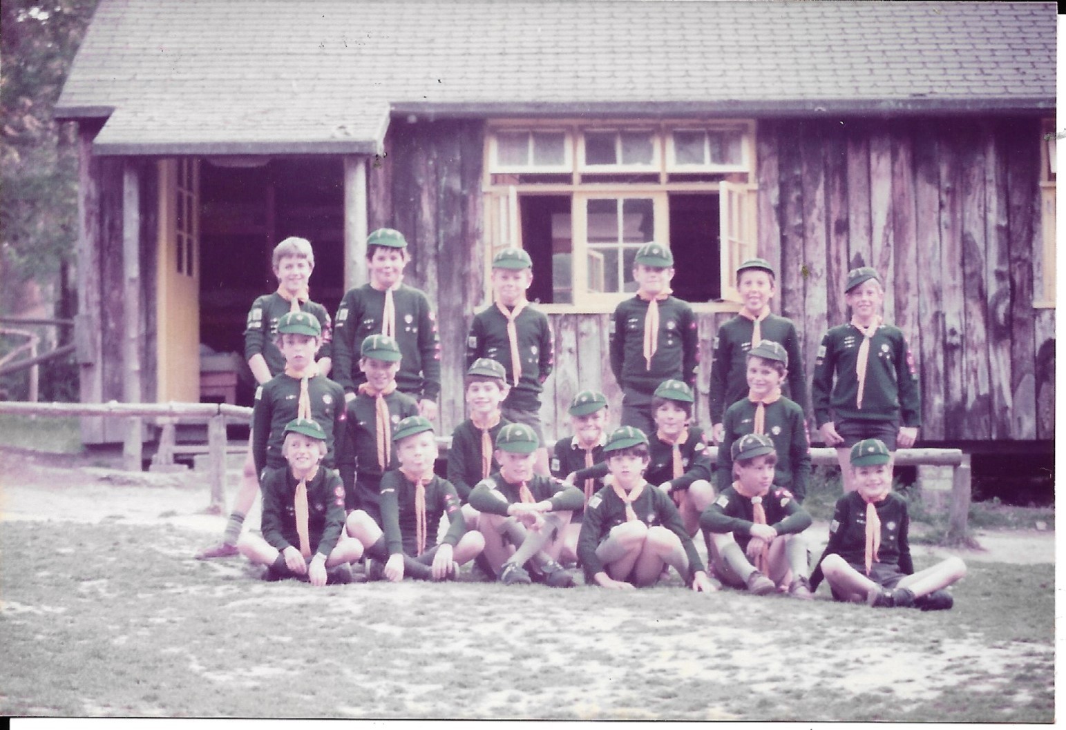 Cub Camp - Outside a hut at Broadstone Warren in 1984